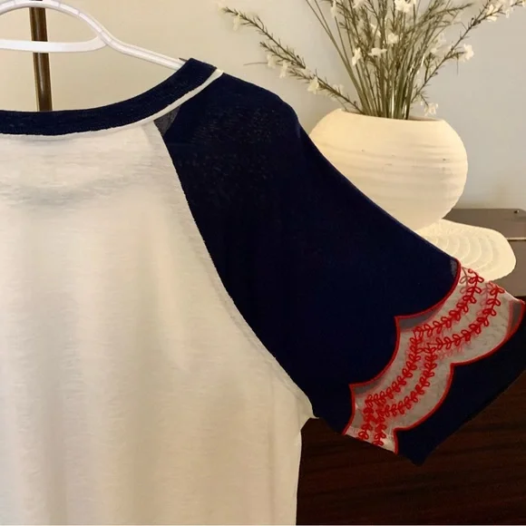 Torrid Embroidered Raglan T-Shirt, Size 2 - Picture 5 of 9